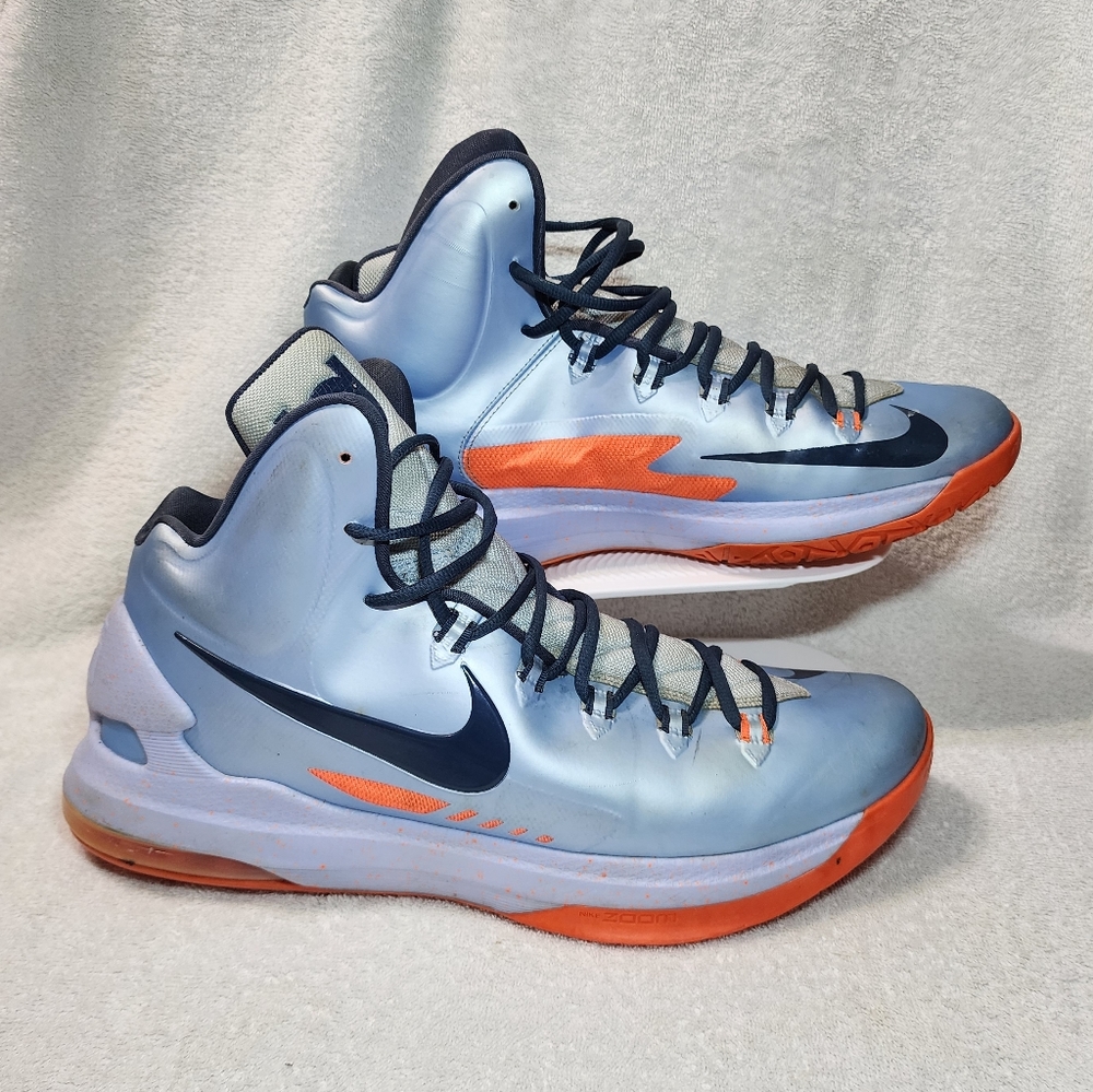 S.060- Nike KD Ice Blue and Orange, 554988-400, size 15, pre-owned